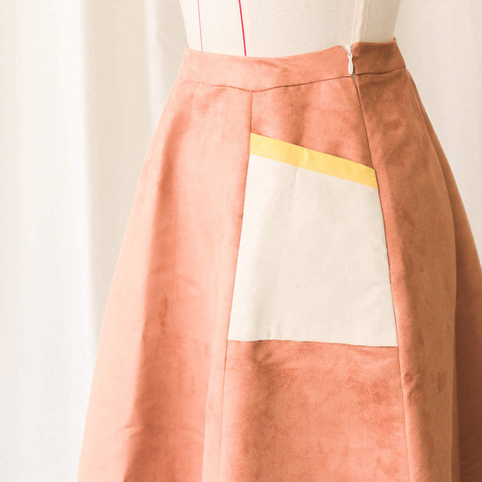 Paneled Pocket Midi Skirt