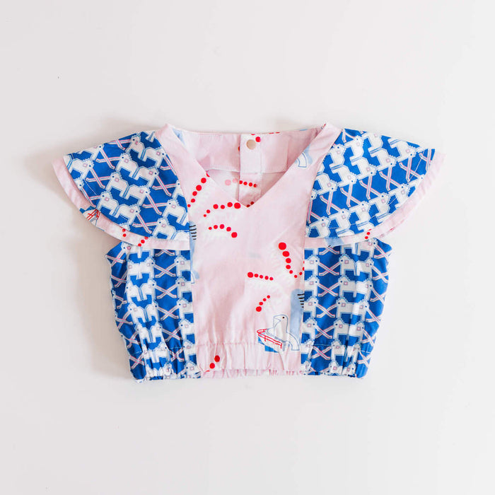 Kidswear: Girl's V-Neck Flutter Sleeve Jumpsuit