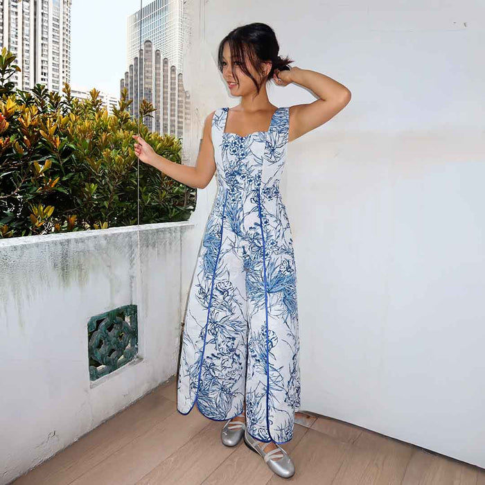 Pattern: 257 – Sweetheart Jumpsuit with Contrast Binding *Custom Fit