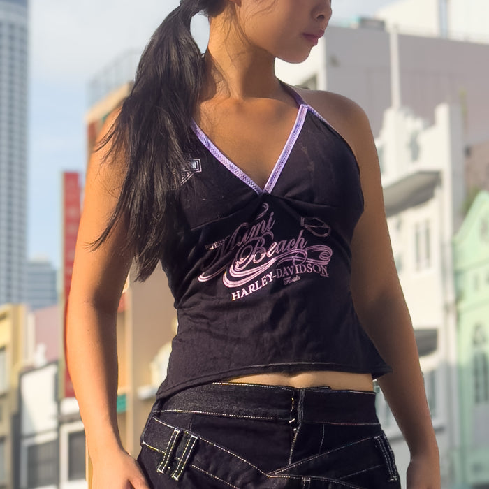Upcycled Padded Halter Top