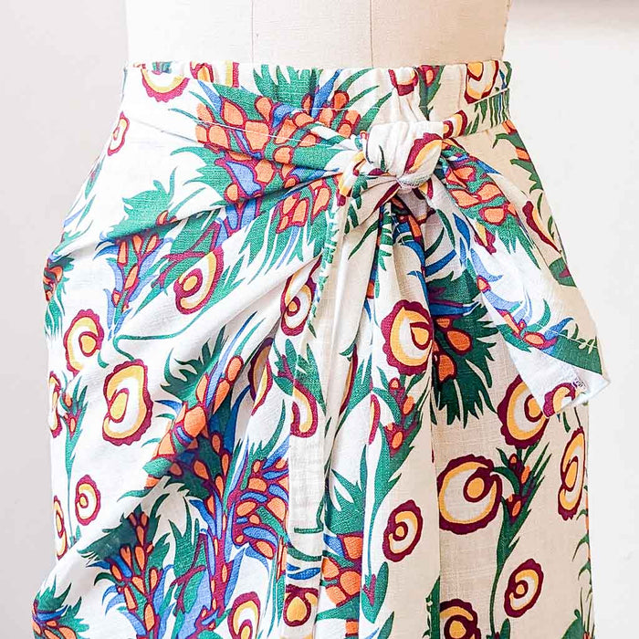 Sarong Wrap Skirt with Elastic Waist