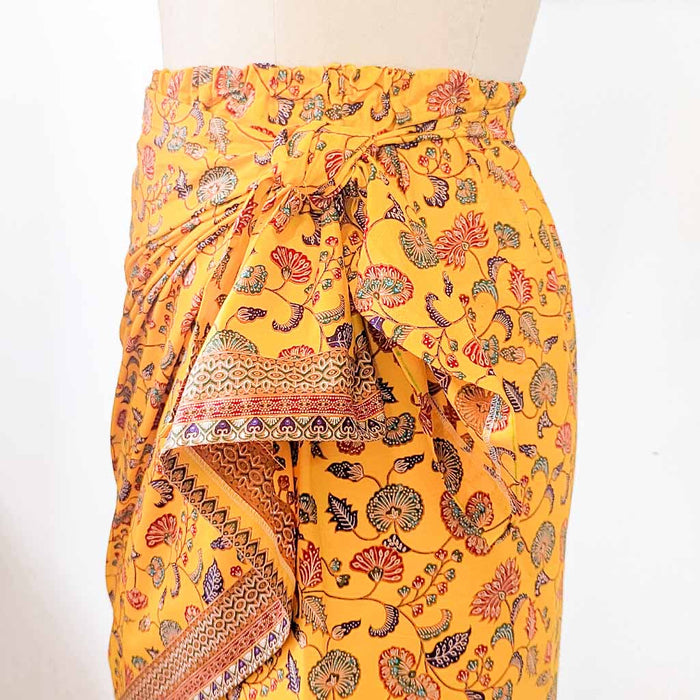 Sarong Wrap Skirt with Elastic Waist