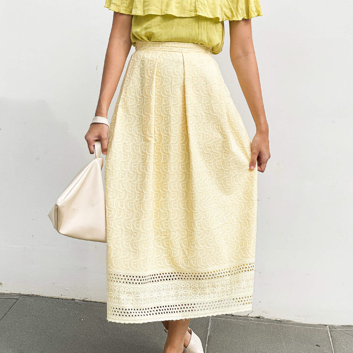 Box Pleated Lined Skirt