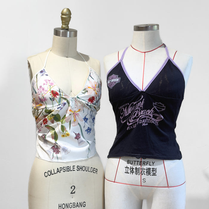 Upcycled Padded Halter Top