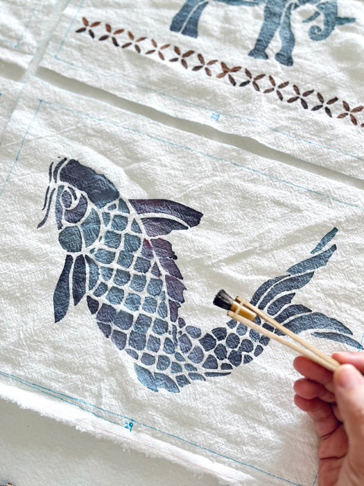 Natural Plant Paste Printing Pouch Workshop by Blue Bee Tie Dye