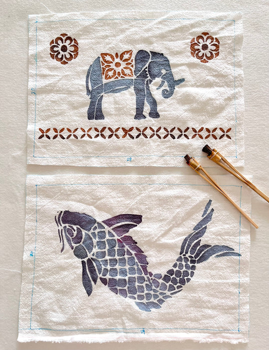 Natural Plant Paste Printing Pouch Workshop by Blue Bee Tie Dye